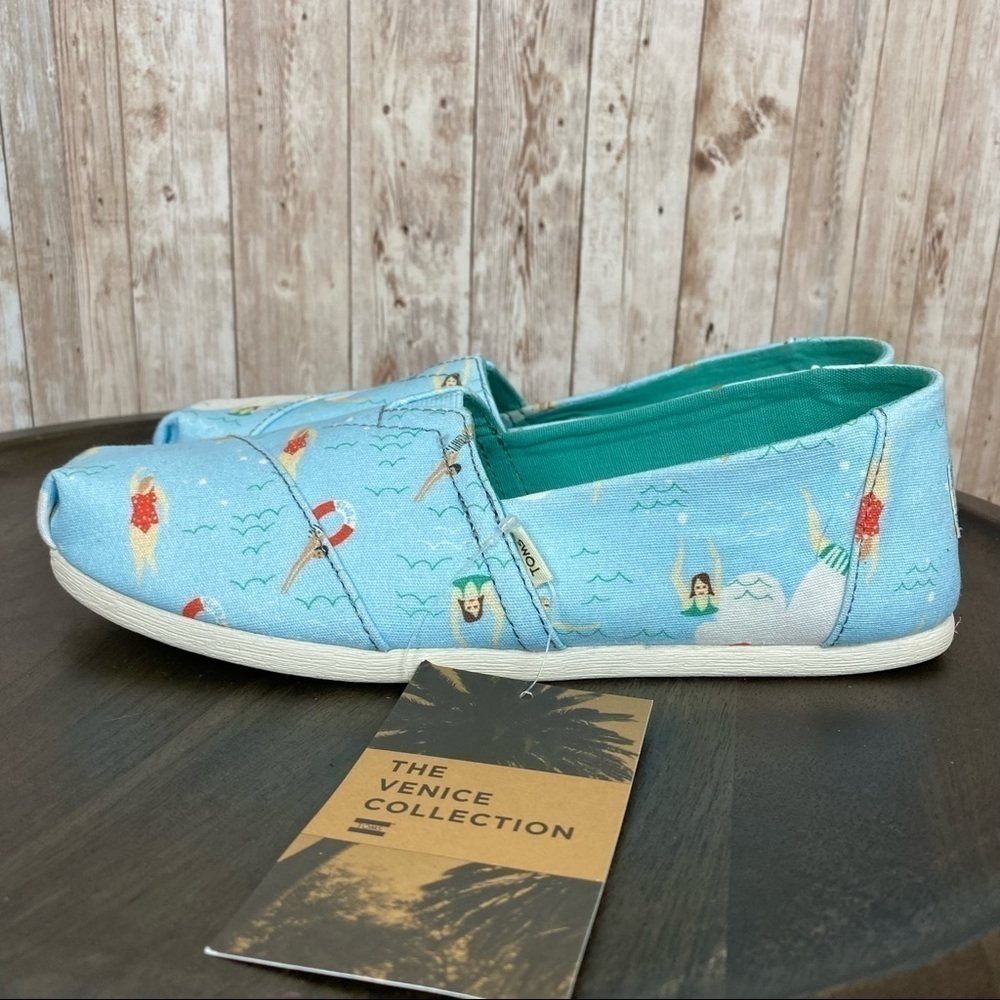 TOMS Classic Alpargata Blue Glow Swimmers Slip On Shoe Size 7.5 Women - Picture 6 of 13